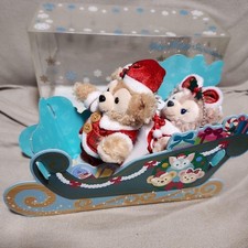 Duffy ShellieMay Christmas Plush Badge Set with Sleigh Display Stand Used