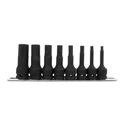 Genius Tools Sechskant-Schlagschrauber-Steckschlüsselsatz 8-teilig metrisch 1/2 Zoll Antrieb - TH-408MD