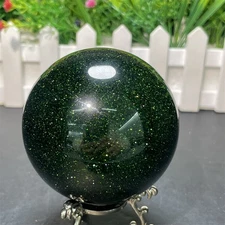 1.2LB 2.8" Natural Green Sand Stone Ball Sphere Crystal Quartz Healing Reiki