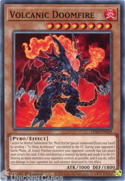 LD10-EN029 Volcanic Doomfire :: Common 1st Edition Mint YuGiOh Card