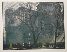 ST PAULS CATTEDRALE LONDRA VERPILLEUX Stampa d'epoca di una xilografia C1927