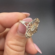 Vintage Sterling Silver Filigree Ring 925 Art Deco Revival Size 5.5