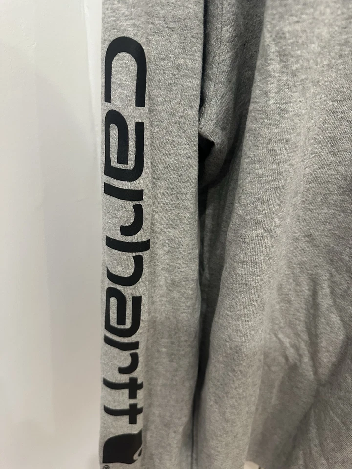 Carhartt Long Sleeve Spell Out Tee - Mint - Mens Medium - Heather Grey - image 4 of 4