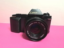Canon T50 35mm SLR Film Camera w/ Canon FD 50mm 1:18 Lens - Tested Working
