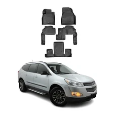 OMAC Floor Mats Liner for Chevrolet Traverse 2009-2017 Black TPE All-Weather 5x