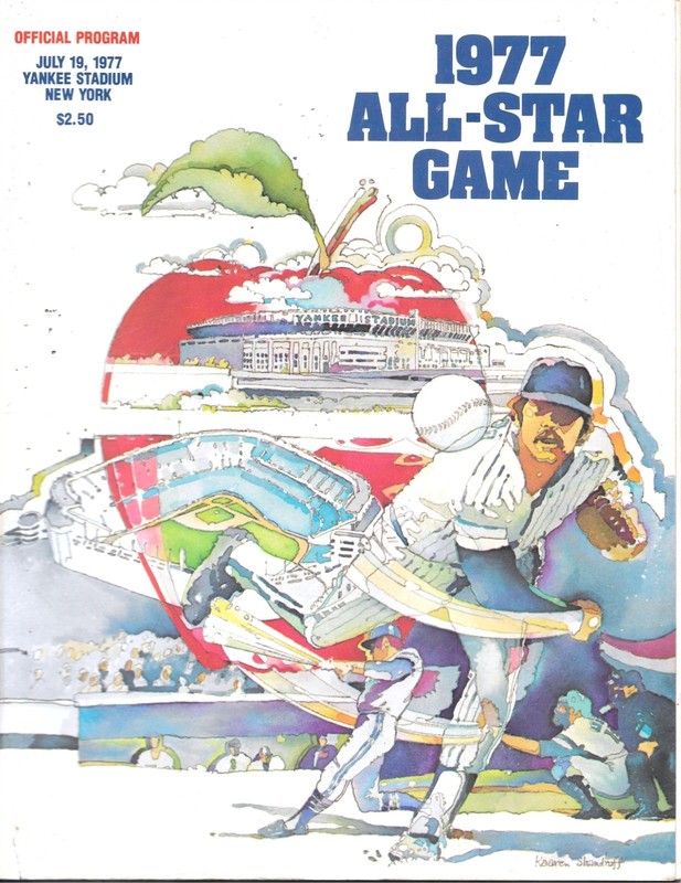 MLB Baseball All-Star Game Program, Yankee Stadium, 1977 Excellent Condition