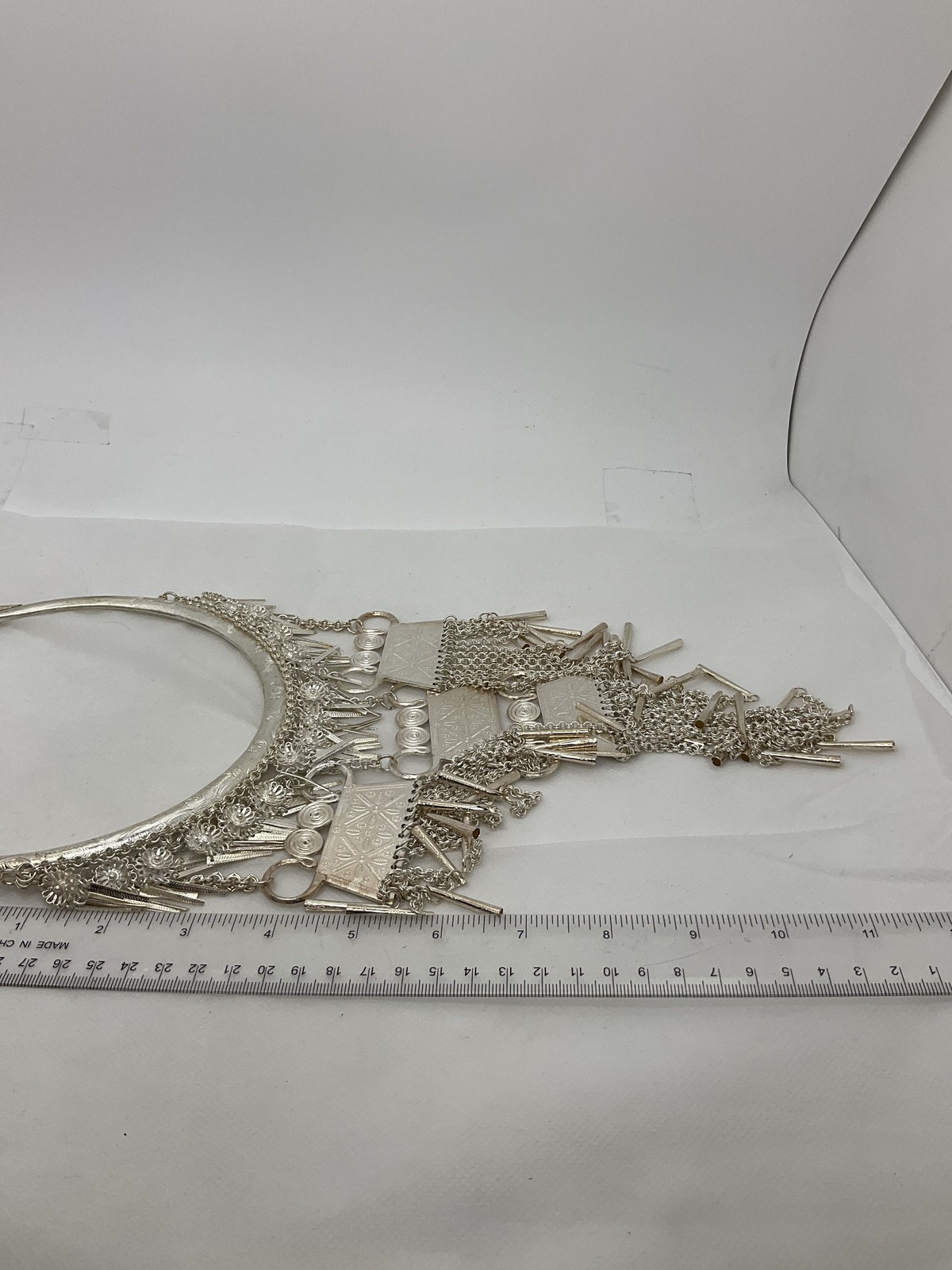 Unbranded Silvertone Hmog Statement Necklace - image 7