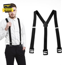 Big and Tall Suspenders - Black Suspenders for Men'S Jeans  Pants                