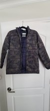 GAP Kids ColdControl XXL Hooded Quilted Puffer Jacket Full Zip Blue/Black Camo