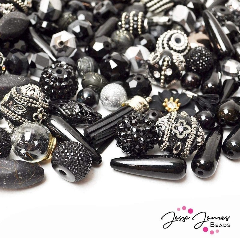 One Pound Mix of Jesse James Beads - Random Black & White - Jjb1lb