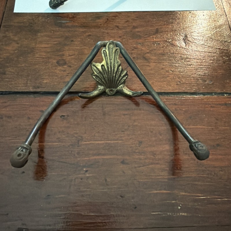 Victorian Solid Brass Double Hall Tree Coat Hooks Wall Mount Broken