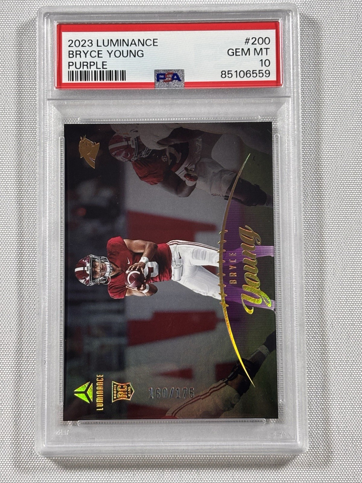 Bryce Young Panini Luminance #175 Purple