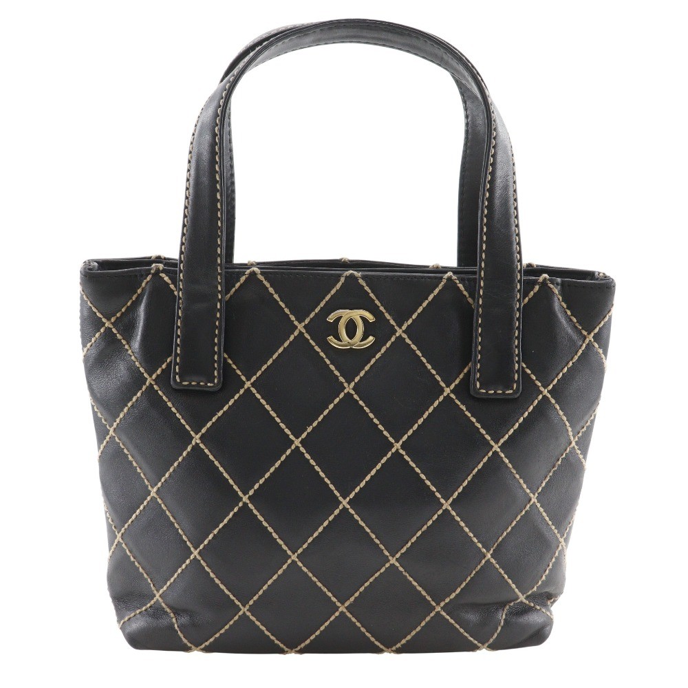 CHANEL Wild stitch Handbag black Calfskin Women | eBay