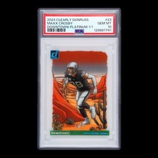 MAXX CROSBY 2024 CLEARLY DONRUSS DOWNTOWN PLATINUM RAIDERS 1/1 PSA 10 GEM MINT