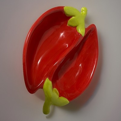 Summer Living Chili Pepper shape Southwest Divided Serving Dish, Dips and More
