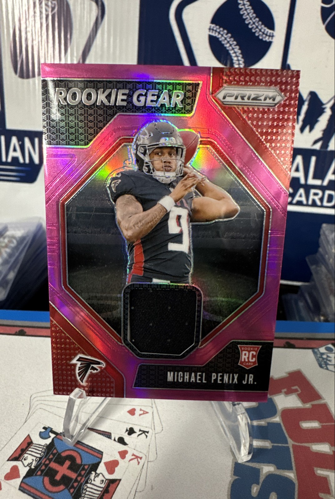 2024 Panini Prizm - Rookie Gear Michael Penix Jr. #RG-MPJ Pink Prizm (MEM, RC)