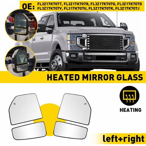 Mirror 4X Glass Heated Driver Passenger Side Assembly For 2015-2020 FORD F150