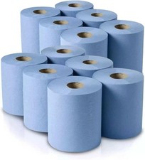 12x Pack Blue Centre Feed Paper Towel Rolls – 2 Ply, 180mm Embossed Kitchen UK
