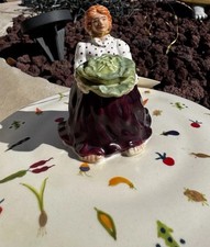 Blue Sky 18 Carrots Laura Kelly Large Canister Woman Holding Cabbage Lid MINT