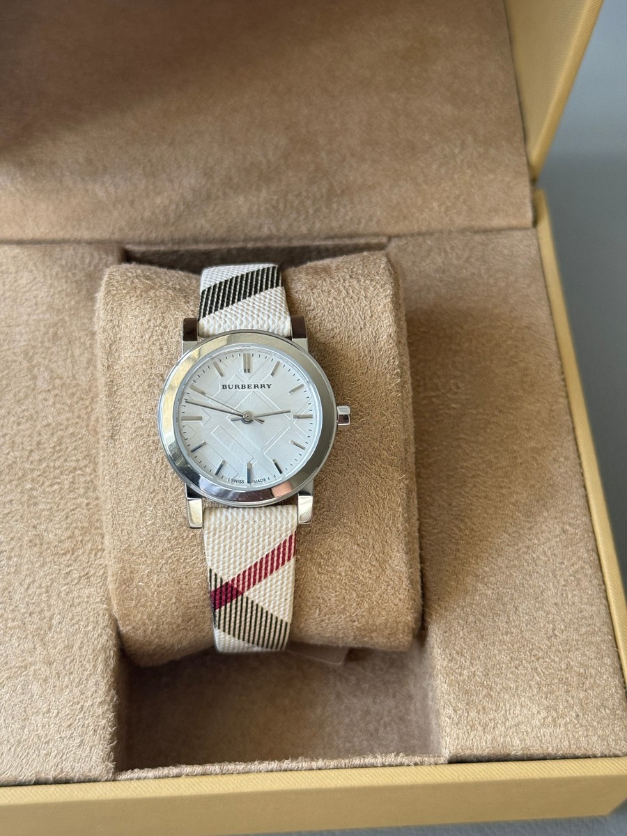 Brand New Burberry BU9212 Haymarket Check Stainless Steel 26mm