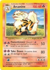 23/102 POKEMON BASE SET UNLIMITED ARCANINE UNCOMMON NEAR MINT