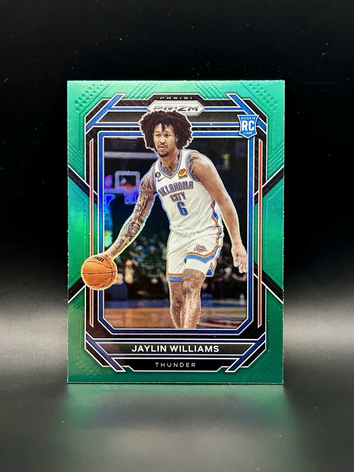 Jaylin Williams 2022-23 Panini Prizm RC Prizm Green Rookie #247 OKC Thunder