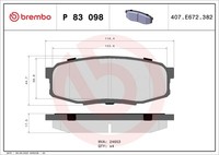 Brembo P 83 098X Bremsbelagsatz, Scheibenbremse For Hyundai Lexus Toyota Toyota