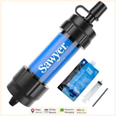 #ad Mini Water Filtration System Portable Countertop Filter with Drinking Straw $45.99
