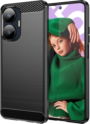 BLACK COVER For REALME C55 CARBON SILICONE TPU SOFT SHOCKPROOF CASE C 55