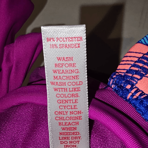 NWT So Girls Purple Blue Floral Long Sleeve Surf Island Rashie Swimsuit 14 - Picture 5 of 5