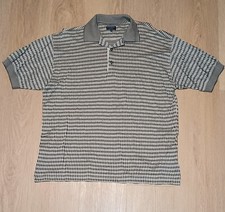 Vtg BURBERRY GOLF Italy Argyle Diamond Print Gray Polo Shirt Mercercize Cotton M