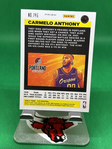 Flux Carmelo Anthony #145 Blue Pulsar Prizm Lakers Knick Portland 2020-21 - Imagen 2 de 2