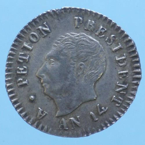 HAITI 25 CENTIMES AN 14 SILVER SILVER COIN SPL CLEAN NUMISMATIC CURRENCY  - Picture 1 of 2