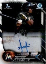 2016 Bowman #CPA-AS Anfernee Seymour Chrome Prospect Autographs Miami Marlins