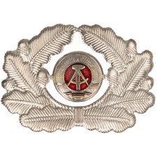 Original East German NVA DDR Officers Cap Badge- 1955-1990- Surplus- Grade 1/2