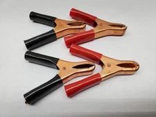 Mueller 46C-0 Solid Copper Battery Clips with Insulators - 2 Pair (4 Clamps)