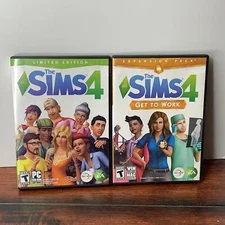 The Sims 4 & Sims 4 Get to Work Expansion Pack Lot of 2 Both with Keys