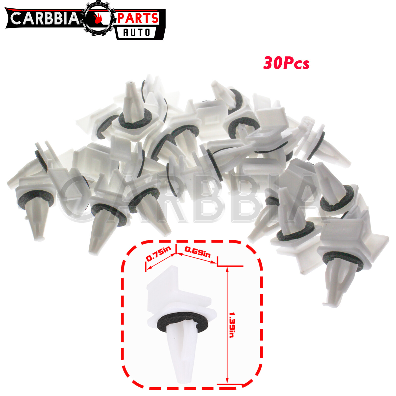 30-Piece Side Skirt/Sill Panel Clip Set - For Acura & Honda Accord 1991 & Newer