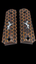 Colt 1911 Dragonscales Wood Grips With Silver Colt Horse