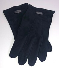 Versace Istante Vintage Dark Blue Suede Zeus Gloves Size Large