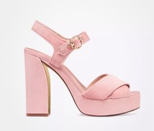 Tory Burch “Loretta” Platform Velvet Sandal Ballet Pink US 7 NIB Prom Wedding