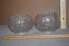 PAIR OF 2 Fenton Art Glass Vase White Satin Frosted Clear Water Lily RoseBowl