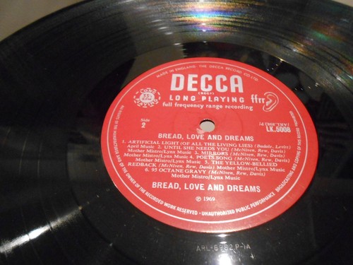 BREAD, LOVE AND DREAMS - S/T - UK - 1st PRESS - MONO - COMPLETE - Picture 2 of 9