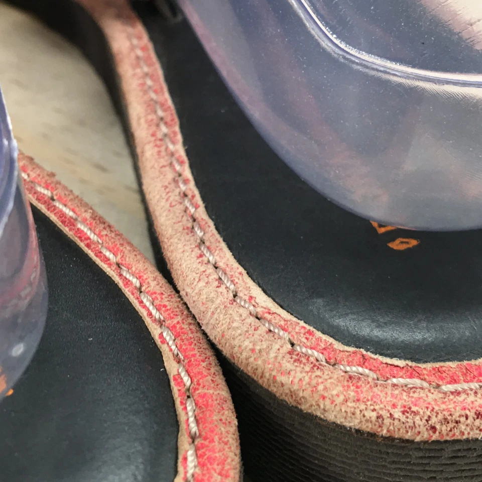 Sandalias Donald J Pliner para mujer 10,5 M informales sin cordones con tachuelas chanclas rojas Foto 4 de 4