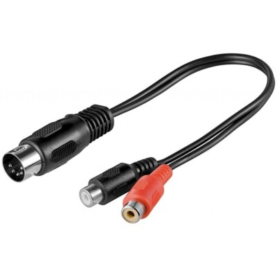 Audio-Kabel 2x Cinch-Kupplung auf DIN-Stecker 5-polig 20cm lang
