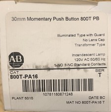 ALLEN-BRADLEY 800T-PA16 SERIES T PUSH BUTTON PILOT LIGHT 120VAC-NIB