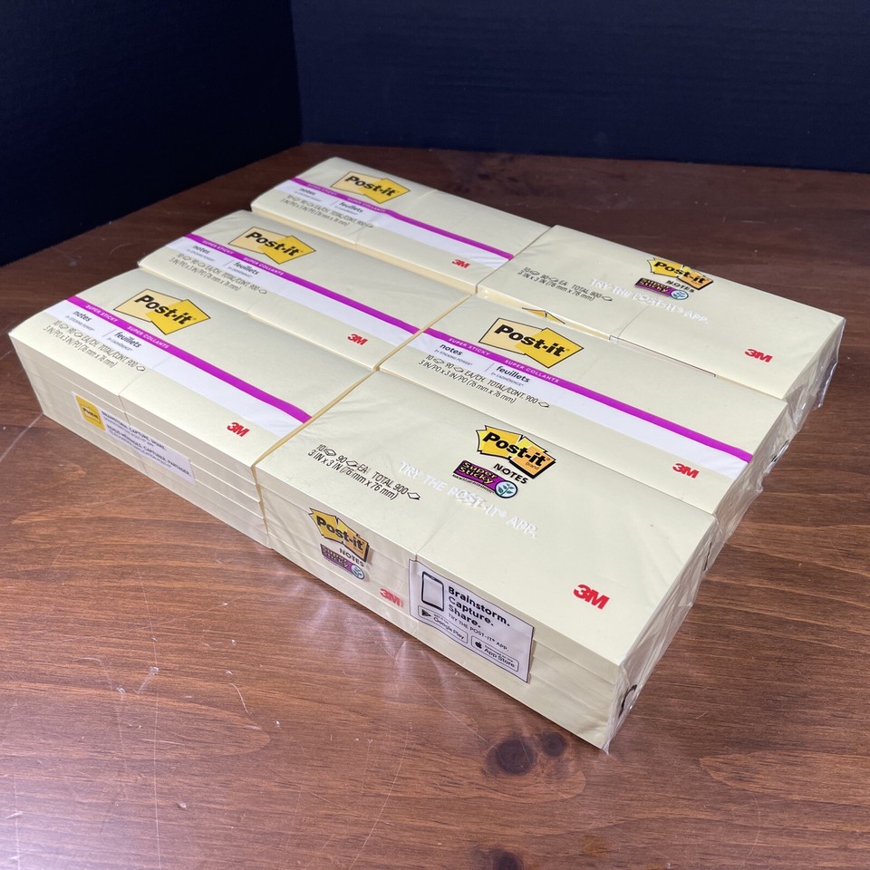 LARGE LOT Postit Super Sticky Notes 65410SSCY 3 x 3 in, Canary Yellow