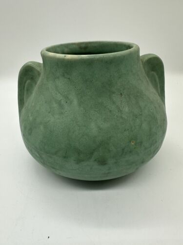 Brush McCoy Pottery Vase Mottled Green Vintage 1930s MCM - Picture 3 of 8