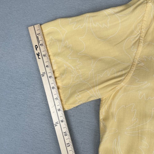 Vintage OP Ocean Pacific Shirt Mens Large Yellow Floral Hawaiian Camp Collar 90s - Picture 11 of 14