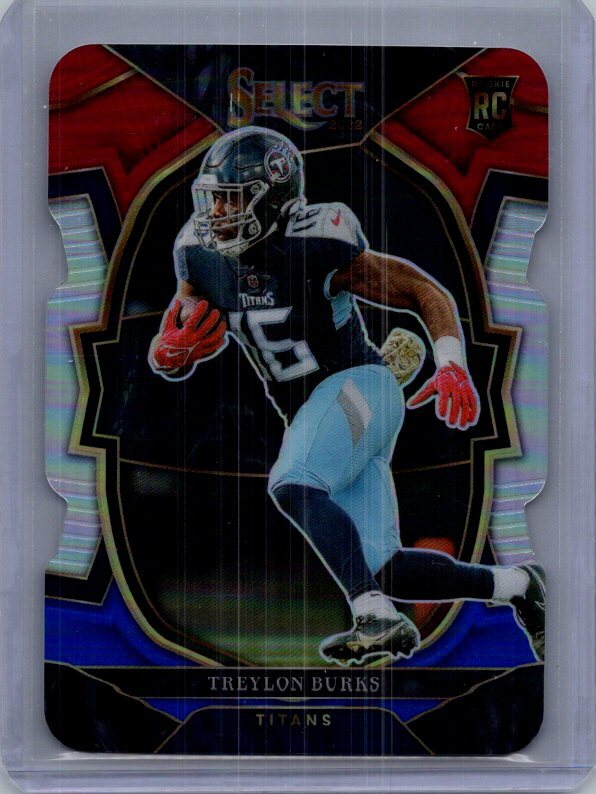2022 Panini Select #39 Treylon Burks Red and Blue Prizm Die Cut